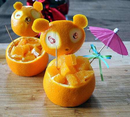 gọt cam thành gấu