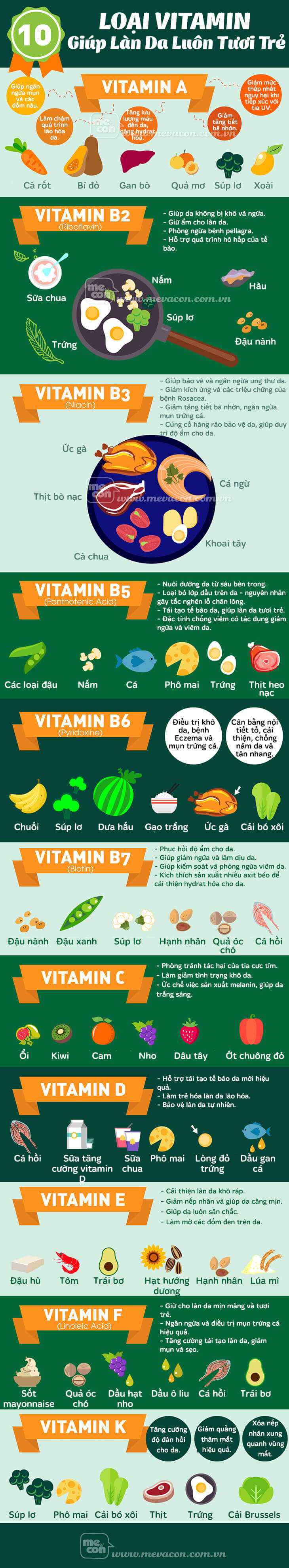 Infographic: 10 loại vitamin giúp làn da luôn tươi trẻ mịn màng 4