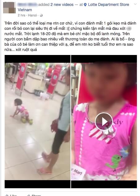 Phẫn nộ clip bé gái bị mẹ đánh ở siêu thị vì làm mất gói kẹo 10