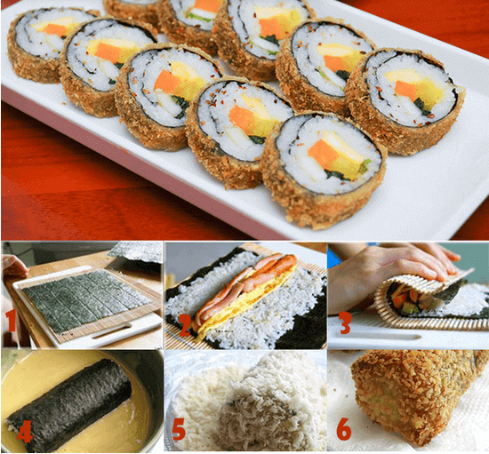 cách làm sushi chiên xù