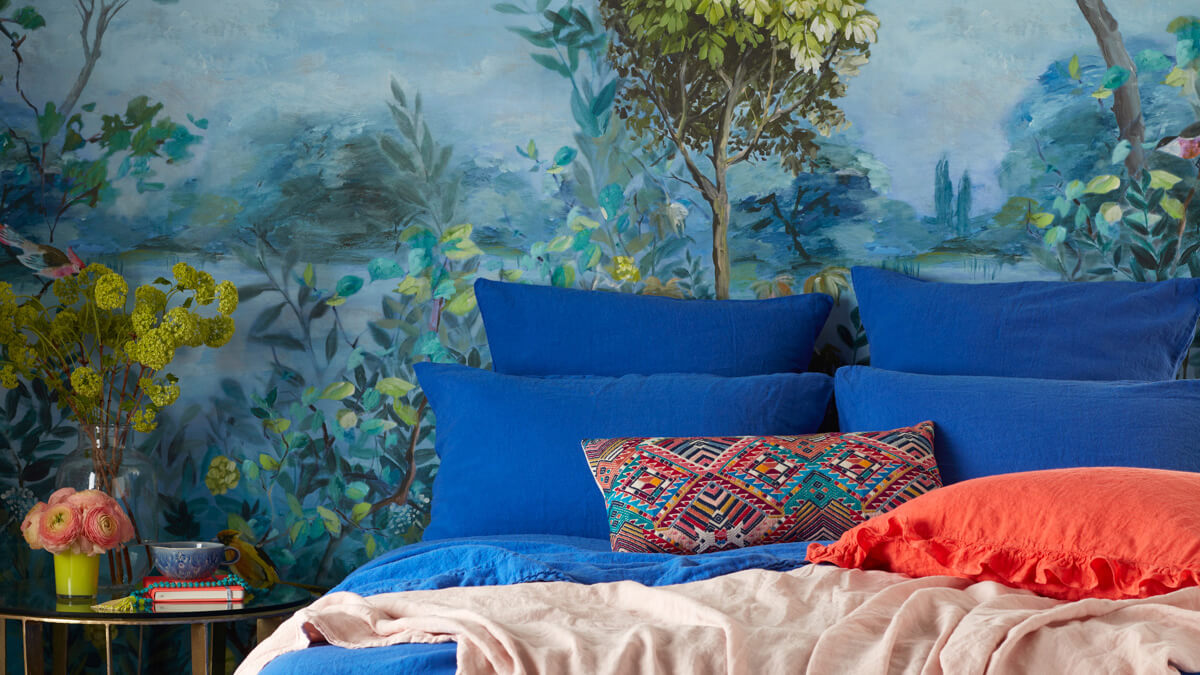 trang trí phòng ngủ màu xanh dương 3