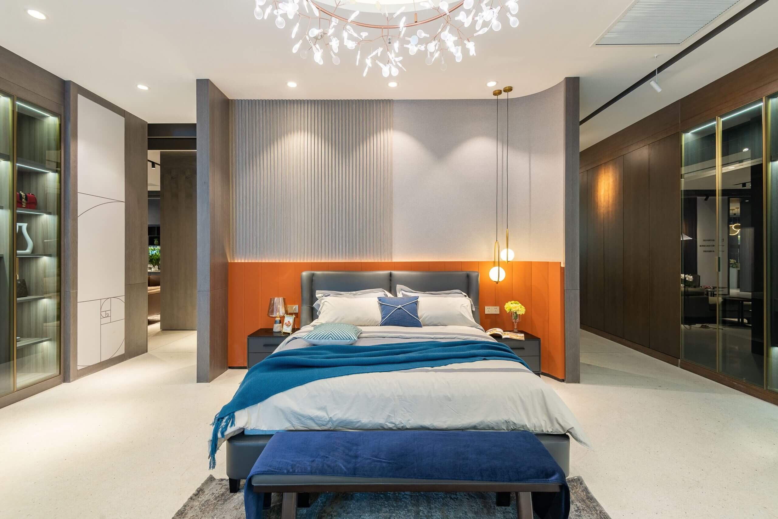 Thiết kế phòng ngủ người lớn gam màu xanh