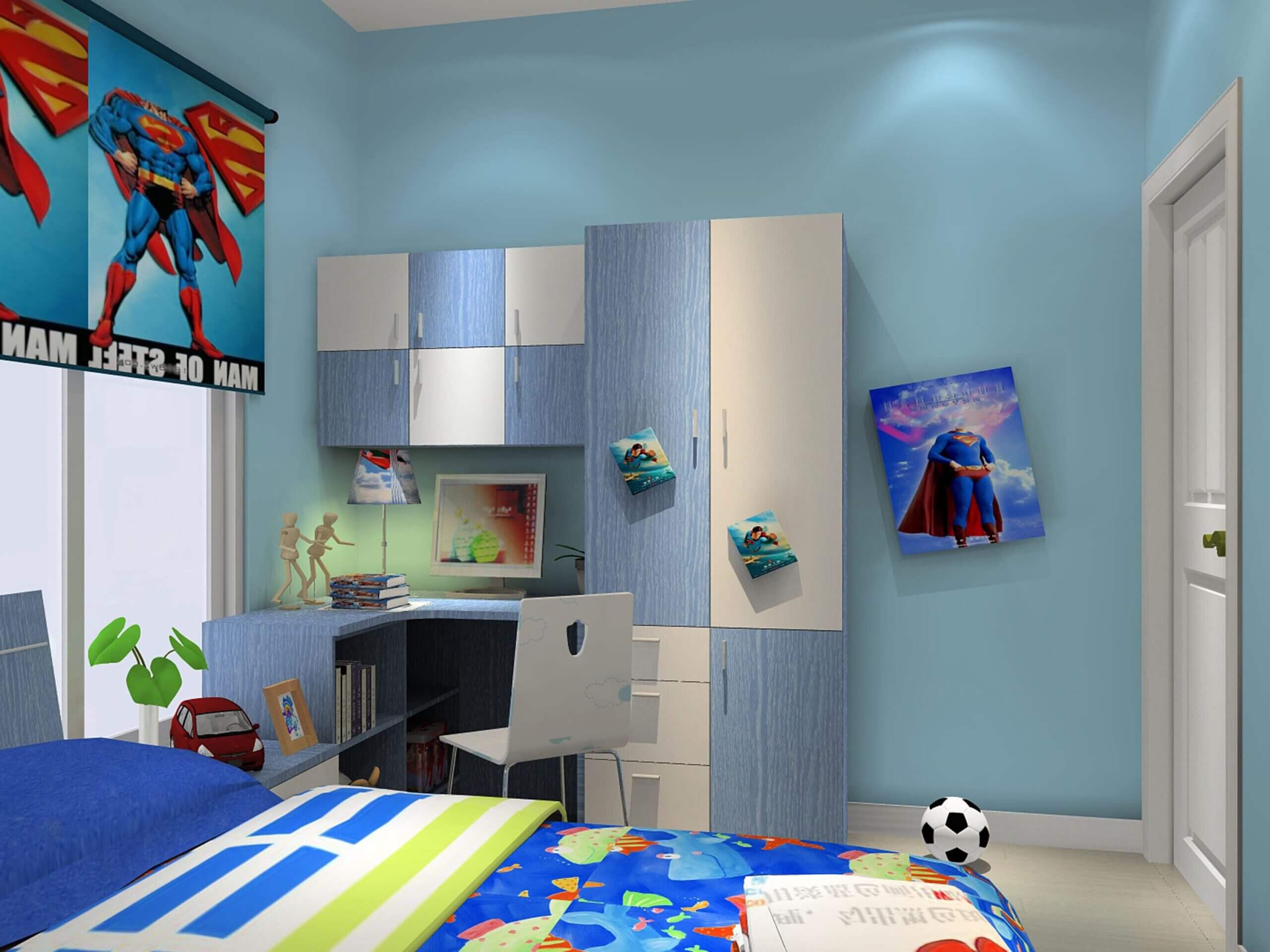 phòng ngủ cho trẻ màu xanh