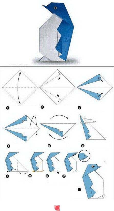 cách làm đồ chơi bằng giấy để thành con chim cánh cụt