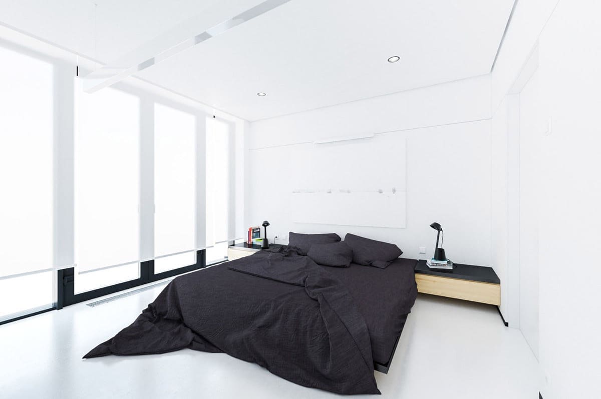 15+ Ý tưởng thiết kế phòng ngủ đen trắng cho người thích sự tối giản 23