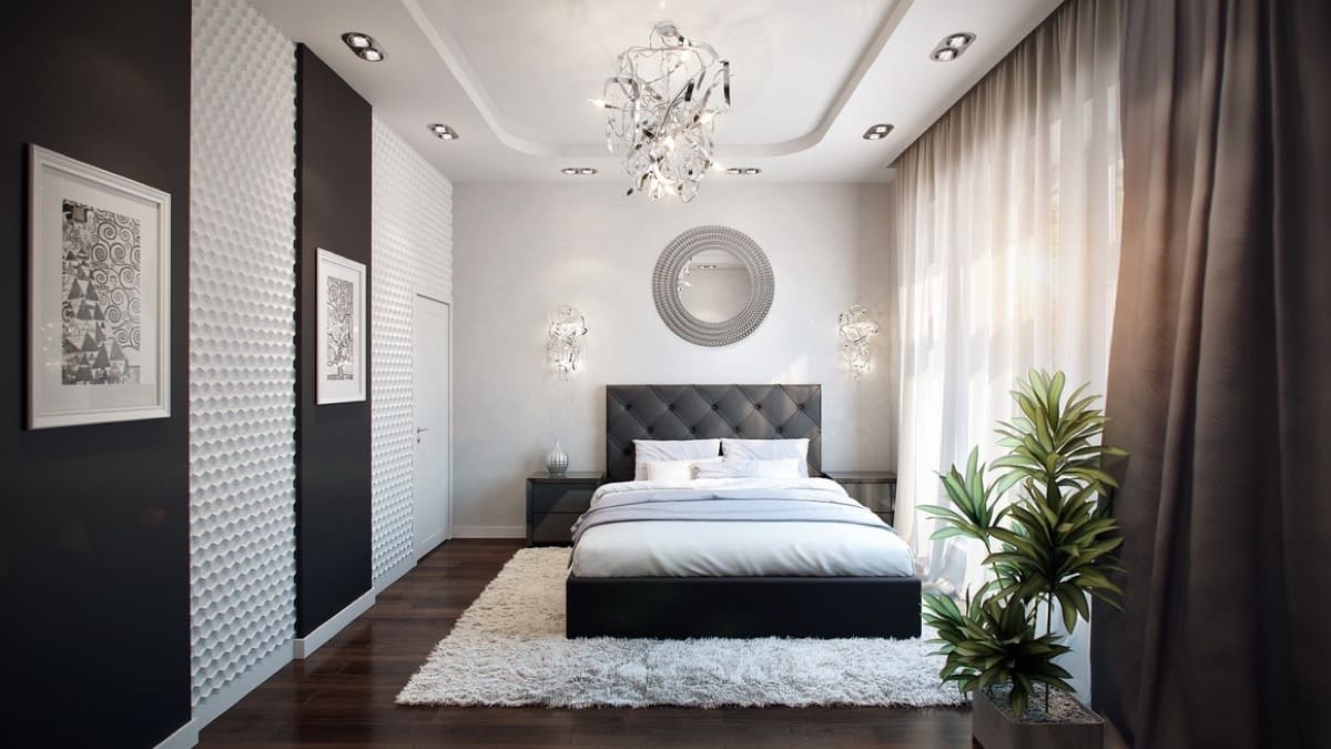 15+ Ý tưởng thiết kế phòng ngủ đen trắng cho người thích sự tối giản 25