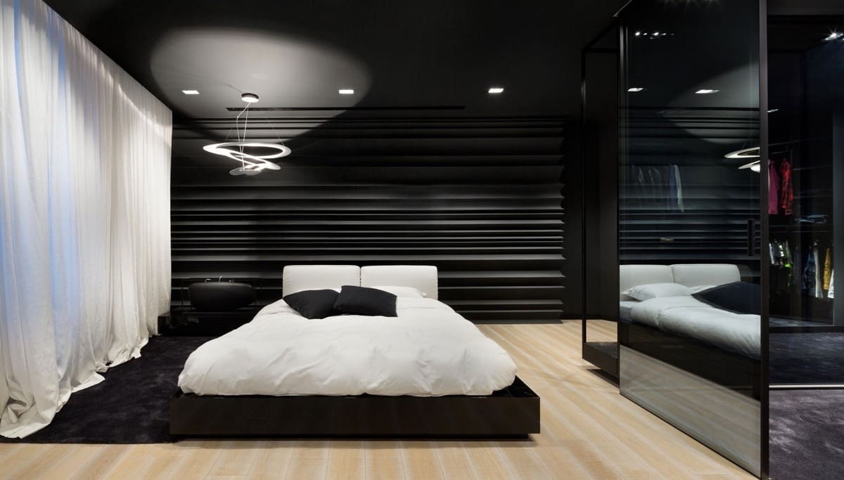 15+ Ý tưởng thiết kế phòng ngủ đen trắng cho người thích sự tối giản 26