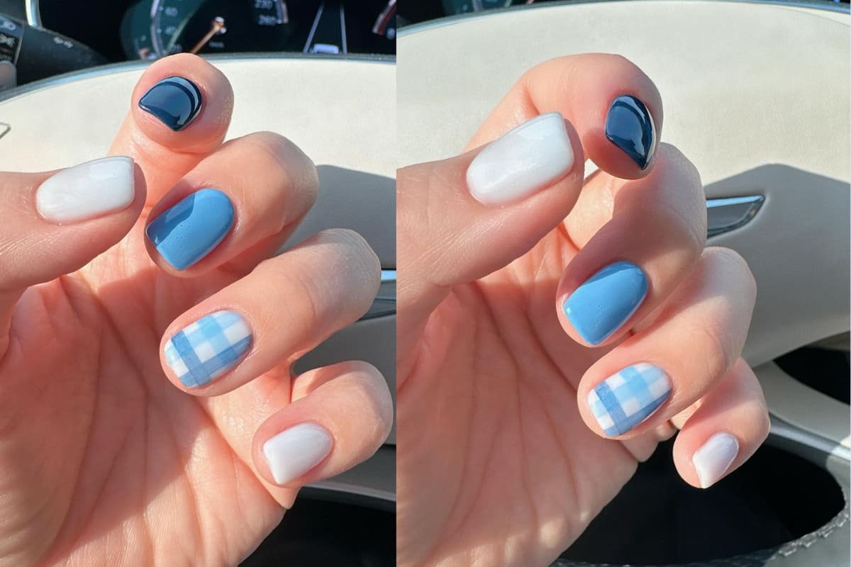 20+ mẫu nail màu xanh dương cho nàng đi biển cực xinh 39