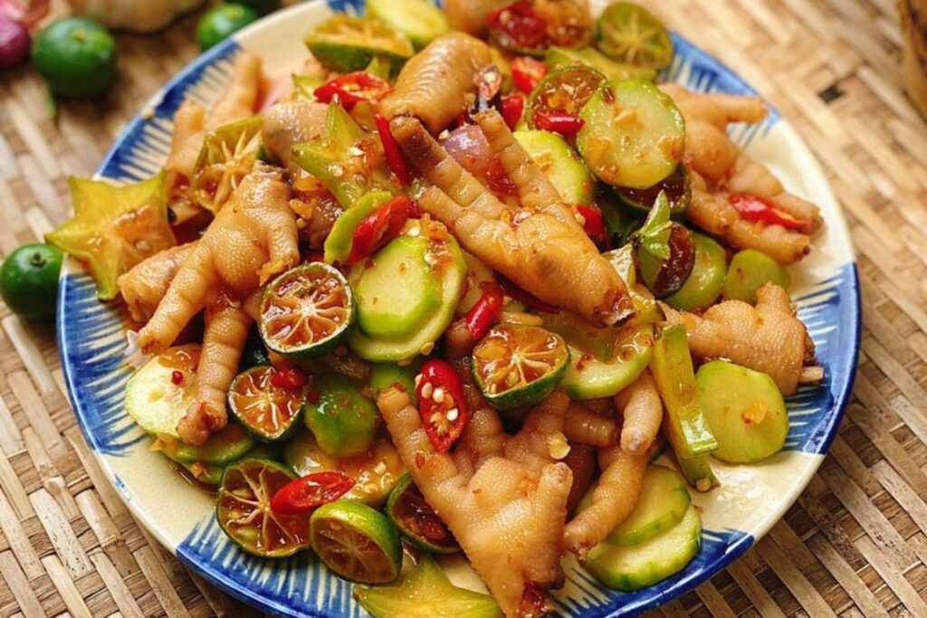 cách làm chân gà ngâm sả tắc