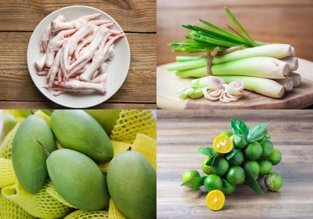 cách làm chân gà ngâm sả tắc 