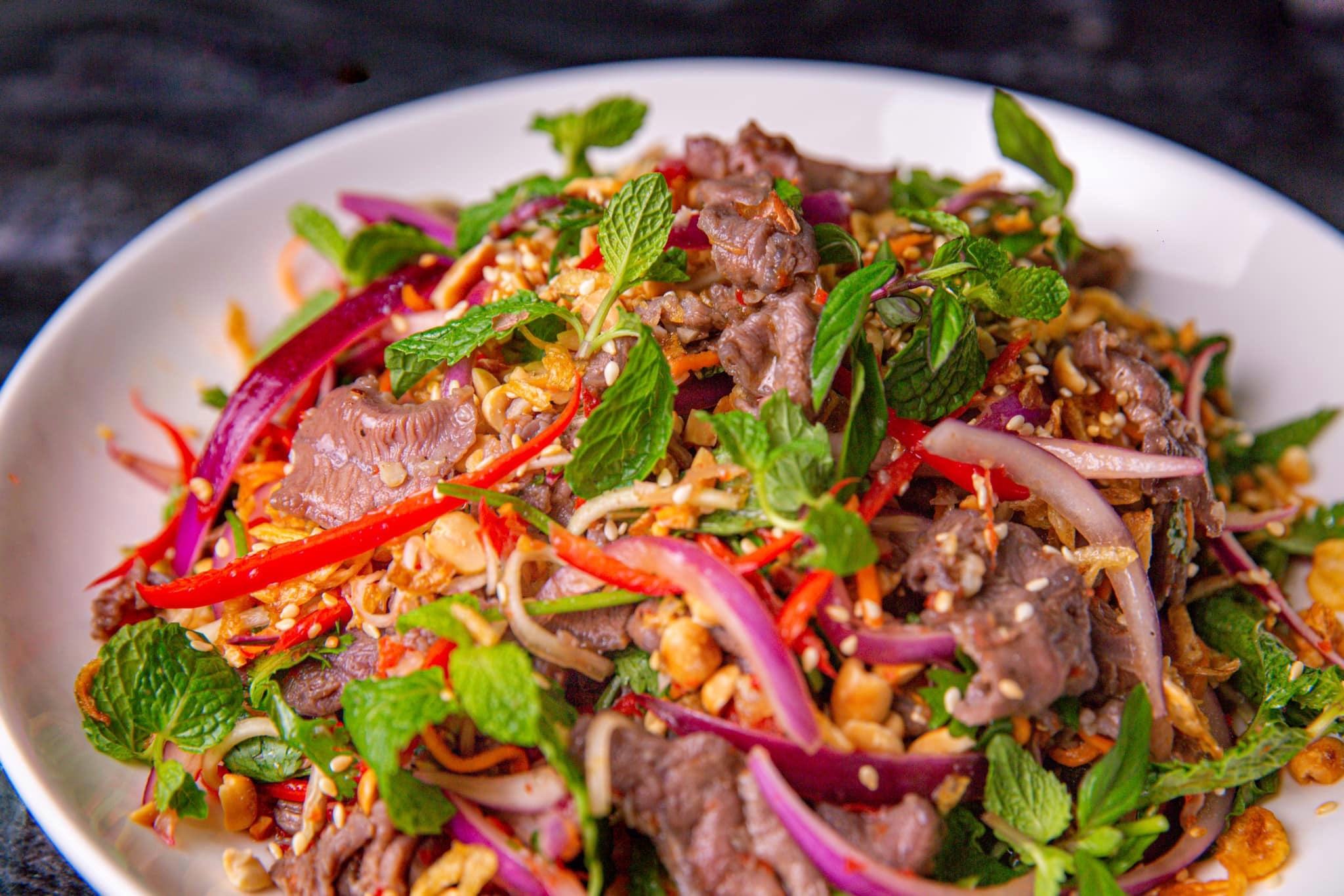 cách làm gỏi bắp bò ngũ sắc chuẩn vị