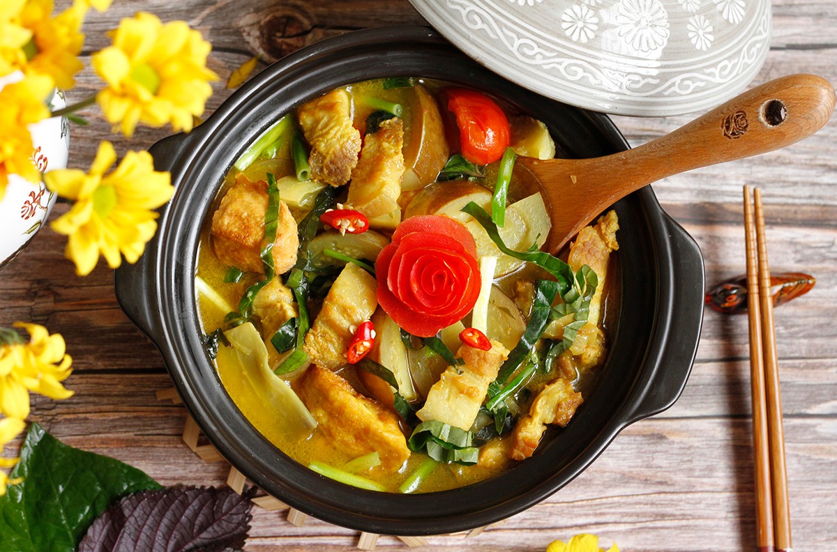 cách nấu canh cà bung​ và thưởng thức