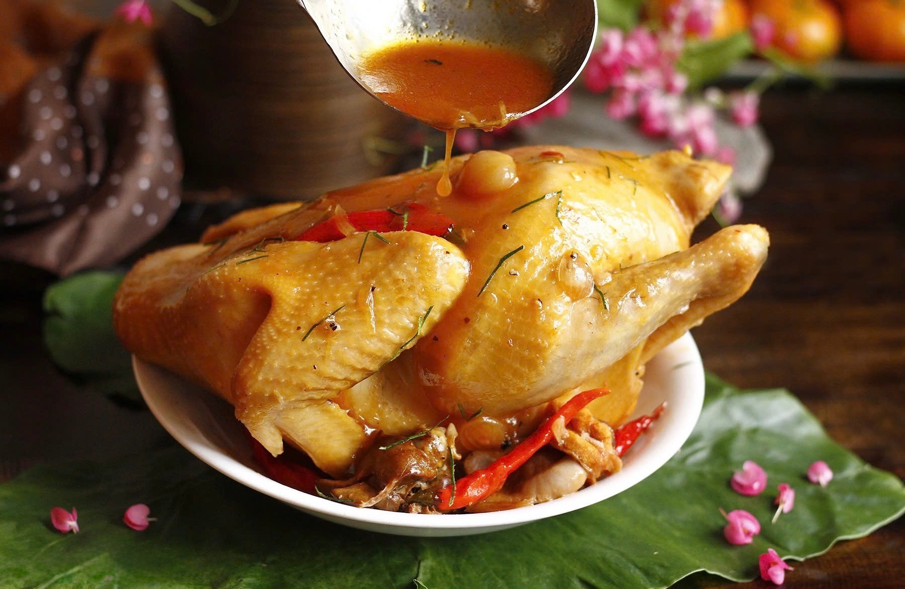 cách làm gà hấp mắm nhĩ​